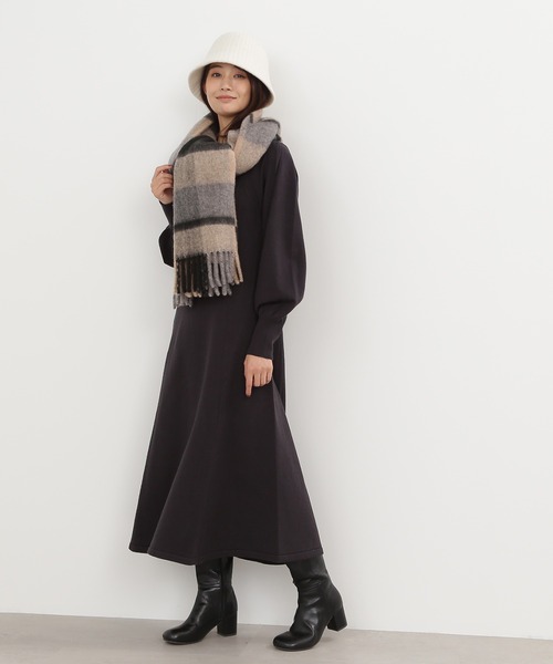 N.（N. Natural Beauty Basic）（エヌエヌナチュラルビューティーベーシック）の「【横田ひかるさん着用】◆フリンジチェックストール（ストール/ショール・レディース・チェック・ﾌﾘ-）」の3枚目の写真