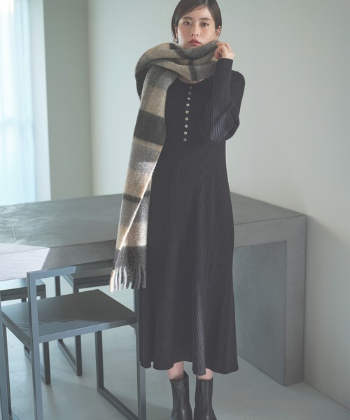 N.（N. Natural Beauty Basic）（エヌエヌナチュラルビューティーベーシック）の「【横田ひかるさん着用】◆フリンジチェックストール（ストール/ショール・レディース・チェック・ﾌﾘ-）」の5枚目の写真