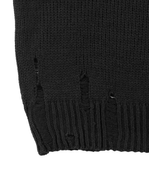 Figments（フィグメンツ）の「ダメージニット（ニット/セーター・レディース・ブラック/グレー・FREE）」の13枚目の写真