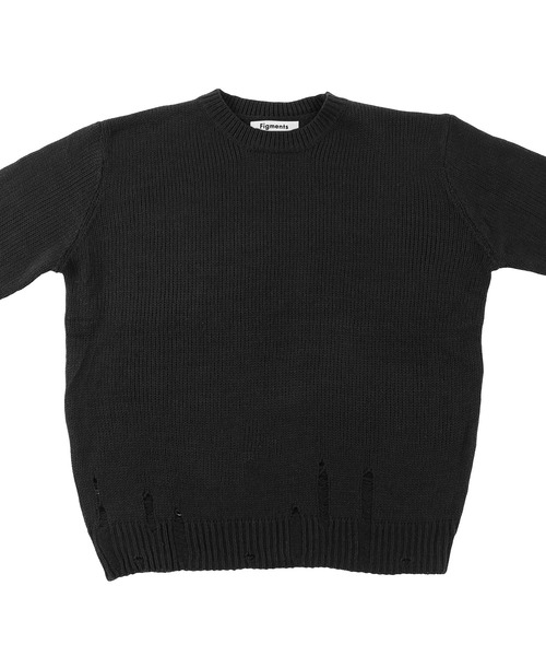 Figments（フィグメンツ）の「ダメージニット（ニット/セーター・レディース・ブラック/グレー・FREE）」の15枚目の写真