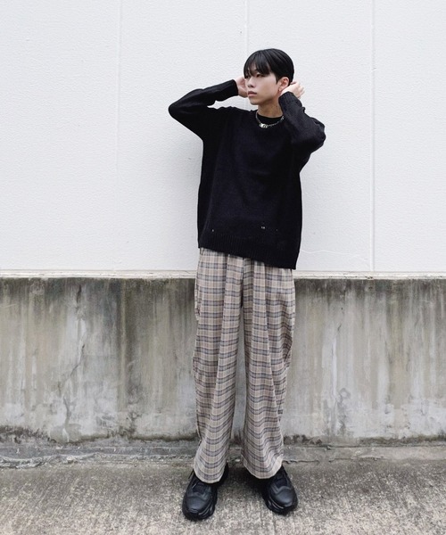 Figments（フィグメンツ）の「ダメージニット（ニット/セーター・レディース・ブラック/グレー・FREE）」の5枚目の写真