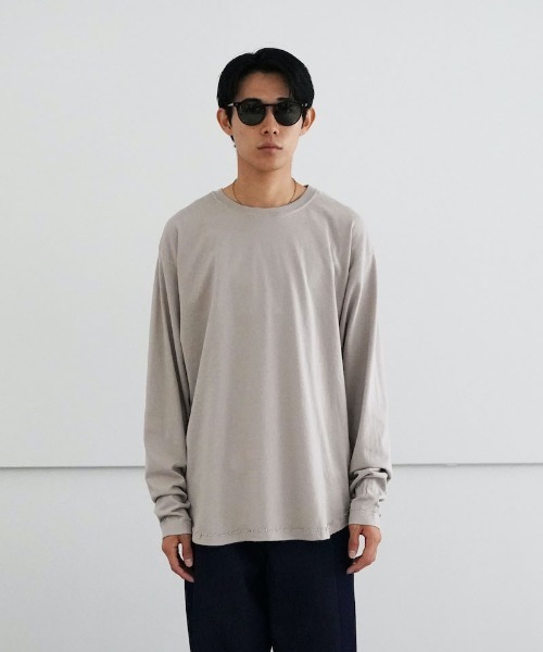 ETHOS（エトス）の「ETHOS ROUND IN  SIDE OUT T（Tシャツ/カットソー・メンズ・グレー/コーラル・2）」の2枚目の写真