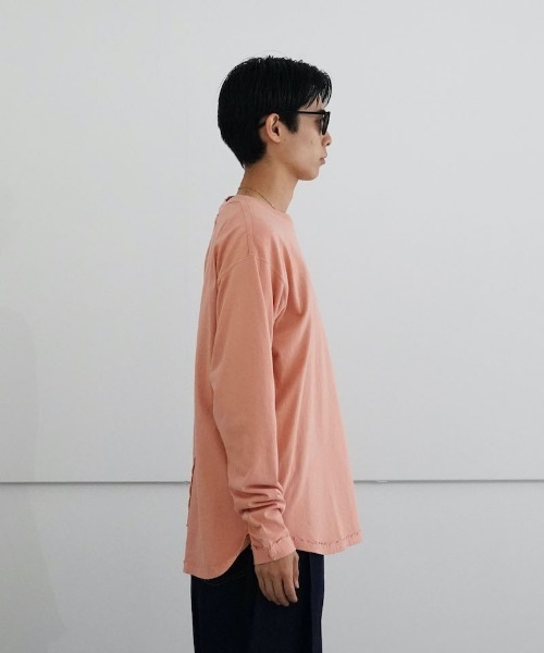 ETHOS（エトス）の「ETHOS ROUND IN  SIDE OUT T（Tシャツ/カットソー・メンズ・グレー/コーラル・2）」の5枚目の写真