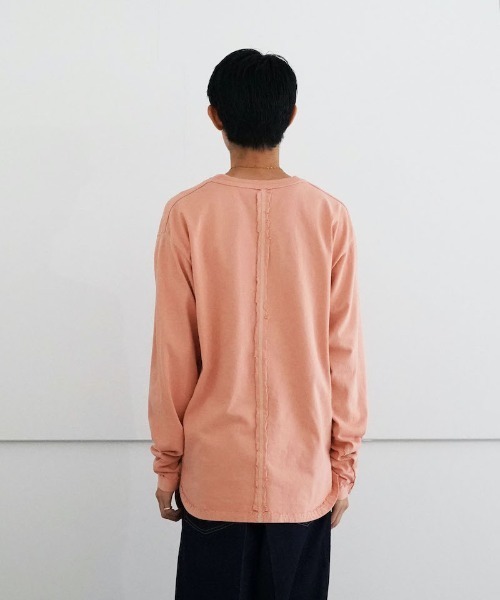ETHOS（エトス）の「ETHOS ROUND IN  SIDE OUT T（Tシャツ/カットソー・メンズ・グレー/コーラル・2）」の6枚目の写真