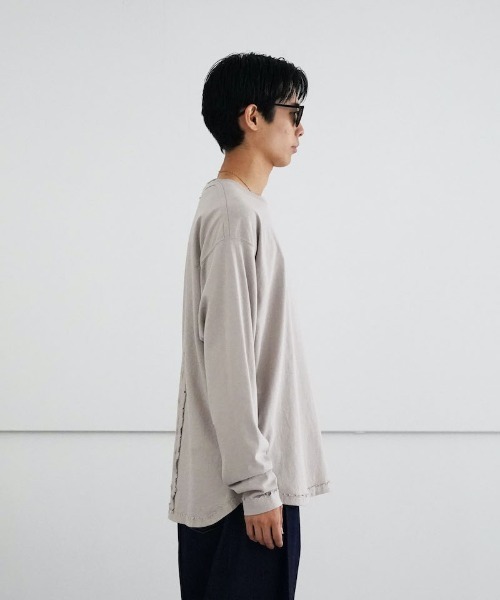 ETHOS（エトス）の「ETHOS ROUND IN  SIDE OUT T（Tシャツ/カットソー・メンズ・グレー/コーラル・2）」の9枚目の写真