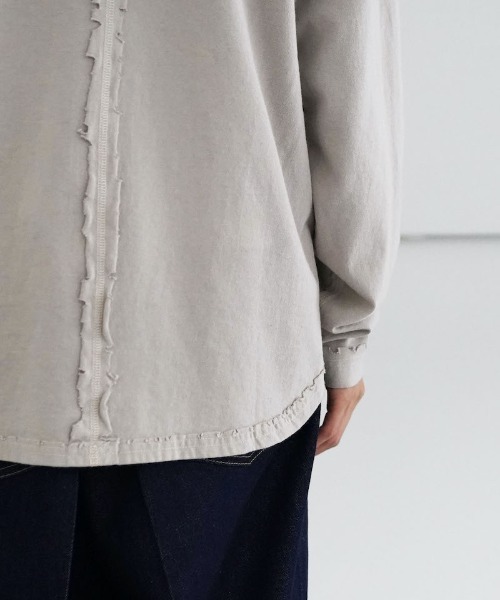 ETHOS（エトス）の「ETHOS ROUND IN  SIDE OUT T（Tシャツ/カットソー・メンズ・グレー/コーラル・2）」の4枚目の写真