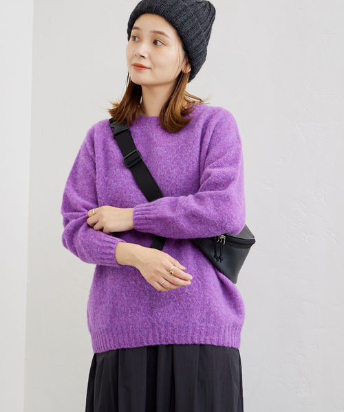 Harley of Scotland(ハーレーオブスコットランド)の「【HARLEY/ ハーレー】CREW NECK SWEATER:クルーネックセーター(ニット/セーター・レディース・サックスブルー/グリーン/パープル/オレンジ・FREE)」の11枚目の写真