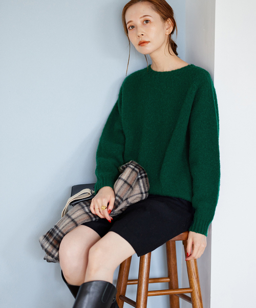 Harley of Scotland(ハーレーオブスコットランド)の「【HARLEY/ ハーレー】CREW NECK SWEATER:クルーネックセーター(ニット/セーター・レディース・サックスブルー/グリーン/パープル/オレンジ・FREE)」の20枚目の写真