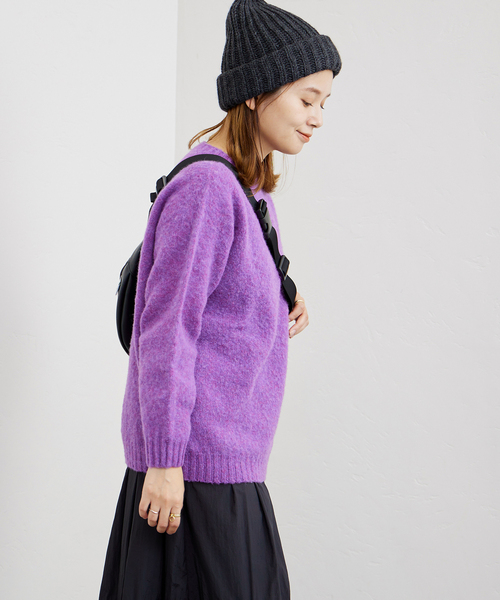 Harley of Scotland(ハーレーオブスコットランド)の「【HARLEY/ ハーレー】CREW NECK SWEATER:クルーネックセーター(ニット/セーター・レディース・サックスブルー/グリーン/パープル/オレンジ・FREE)」の9枚目の写真
