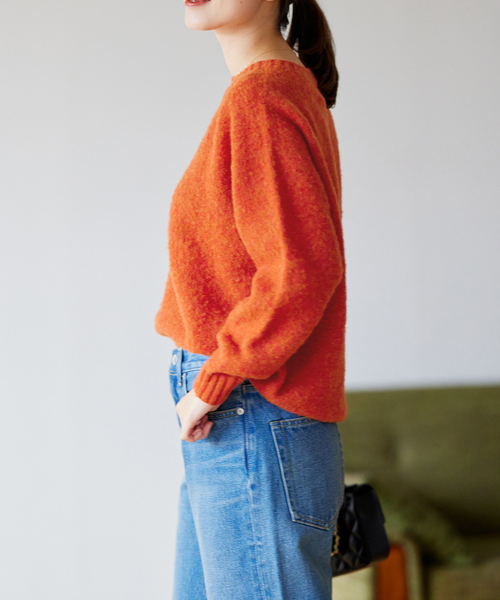 Harley of Scotland(ハーレーオブスコットランド)の「【HARLEY/ ハーレー】CREW NECK SWEATER:クルーネックセーター(ニット/セーター・レディース・サックスブルー/グリーン/パープル/オレンジ・FREE)」の15枚目の写真