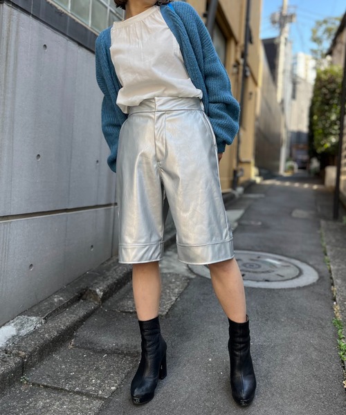 mi via loca（ミヴィアロカ）の「ミックスニットVネックビッグカーディガン（カーディガン/ボレロ・レディース・ブルー/オレンジ/ブラウン・FREE）」の20枚目の写真