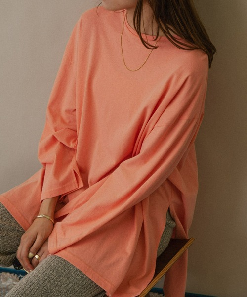 Unitage(ユニテージ)の「刺繍ロゴチュニックT(Tシャツ/カットソー・レディース・ライトグリーン/ピンク・FREE)」の7枚目の写真
