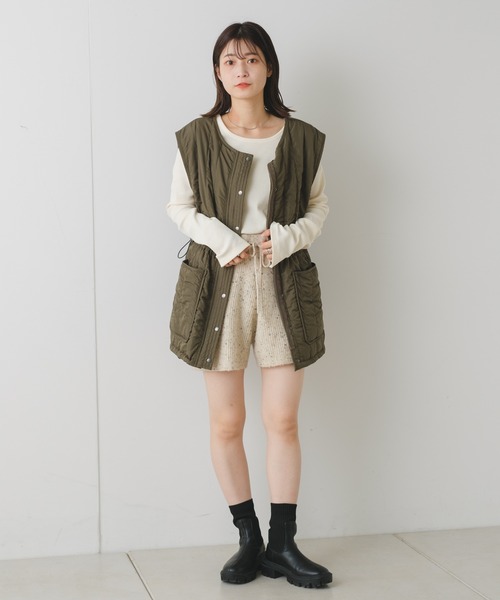 Kastane(カスタネ)の「袖ボタンリブロンTEE(Tシャツ/カットソー・レディース・ブラック/ブラウン/ブルー/アイボリー・FREE)」の10枚目の写真