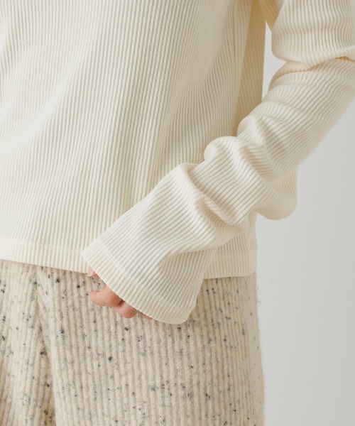 Kastane(カスタネ)の「袖ボタンリブロンTEE(Tシャツ/カットソー・レディース・ブラック/ブラウン/ブルー/アイボリー・FREE)」の18枚目の写真