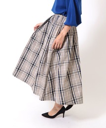 チェック柄ギャザースカート