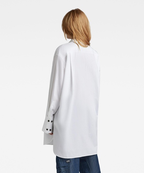 G-STAR（ジースター）の「OVERSIZED BF SHIRT/オーバーサイズ/ロングシャツ（シャツ/ブラウス・レディース・ホワイト・SMALL/X-SMALL/MEDIUM）」の3枚目の写真