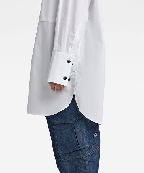 G-STAR（ジースター）の「OVERSIZED BF SHIRT/オーバーサイズ/ロングシャツ（シャツ/ブラウス・レディース・ホワイト・SMALL/X-SMALL/MEDIUM）」の4枚目の写真