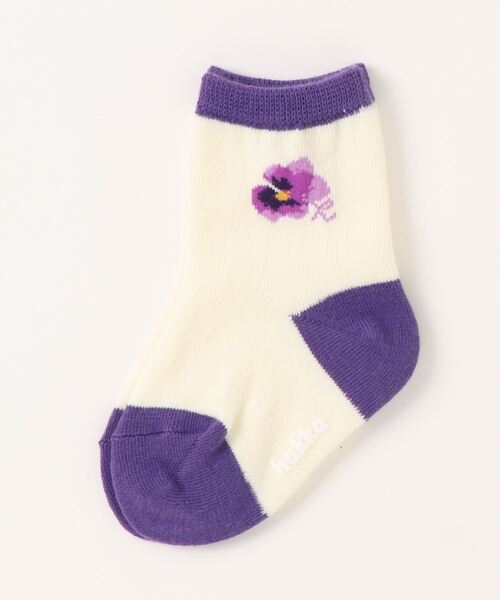 HAKKA BABY（ハッカベビー）の「[ベビー]ワンポイントスミレソックス（ソックス/靴下・キッズ・ピンク/パープル・M/S）」の2枚目の写真