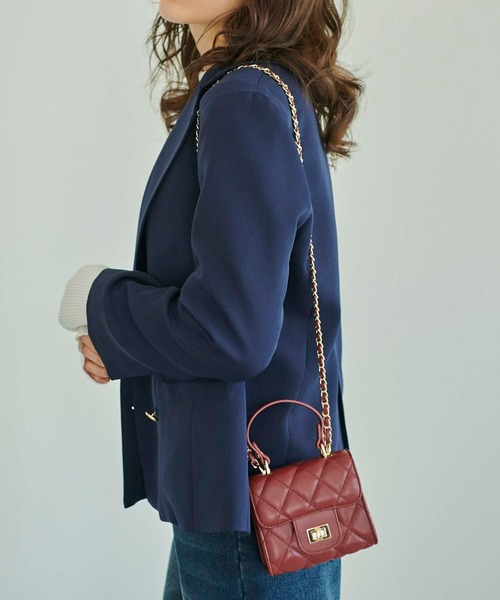 Edit Sheen（エディットシーン）の「ミニキルトチェーンショルダーバッグ（ショルダーバッグ・レディース・ブラック/ボルドー/イエロー/レッド/ピンク/オフホワイト・FREE）」の6枚目の写真