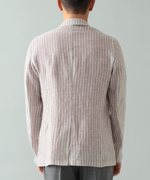 GIANNETTO（ジャンネット）の「GIANNETTO × Brilla per il gusto / 別注 リネン ストライプ ジャケット（テーラードジャケット・メンズ・ベージュ・48）」の8枚目の写真