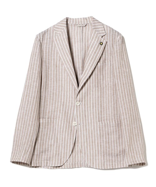 GIANNETTO（ジャンネット）の「GIANNETTO × Brilla per il gusto / 別注 リネン ストライプ ジャケット（テーラードジャケット・メンズ・ベージュ・48）」の9枚目の写真