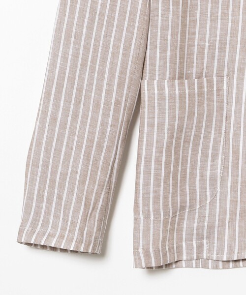 GIANNETTO（ジャンネット）の「GIANNETTO × Brilla per il gusto / 別注 リネン ストライプ ジャケット（テーラードジャケット・メンズ・ベージュ・48）」の11枚目の写真