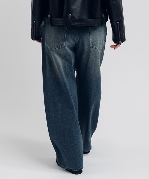 MUHET（ミュエータ）の「【NEW COLOR】ハイウエストコクーンデニムパンツ（デニムパンツ・レディース・ライトインディゴブルー/カーキ/ナチュラル/チャコールグレー/ダークブルー/サックスブルー/ブラック・SMALL/X-LARGE/MEDIUM/X-SMALL）」の11枚目の写真