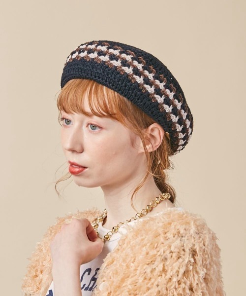 kaorinomori(カオリノモリ)の「kaorinomori ハレベレー(ハンチング/ベレー帽・レディース・ブラック/ベージュ・M/57.5cm)」の4枚目の写真