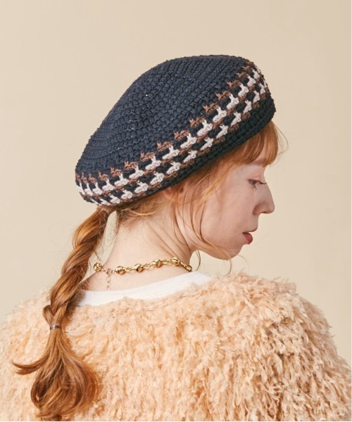 kaorinomori(カオリノモリ)の「kaorinomori ハレベレー(ハンチング/ベレー帽・レディース・ブラック/ベージュ・M/57.5cm)」の7枚目の写真