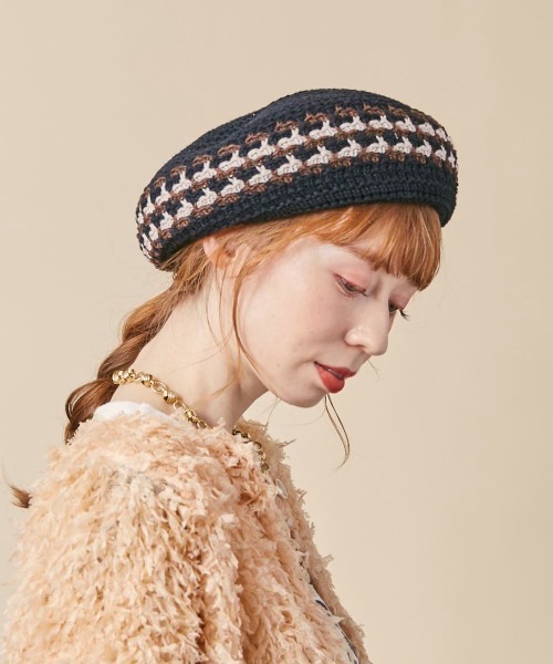 kaorinomori(カオリノモリ)の「kaorinomori ハレベレー(ハンチング/ベレー帽・レディース・ブラック/ベージュ・M/57.5cm)」の8枚目の写真