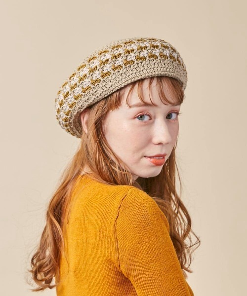 kaorinomori(カオリノモリ)の「kaorinomori ハレベレー(ハンチング/ベレー帽・レディース・ブラック/ベージュ・M/57.5cm)」の13枚目の写真