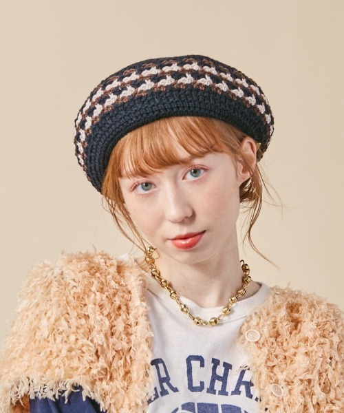 kaorinomori(カオリノモリ)の「kaorinomori ハレベレー(ハンチング/ベレー帽・レディース・ブラック/ベージュ・M/57.5cm)」の3枚目の写真
