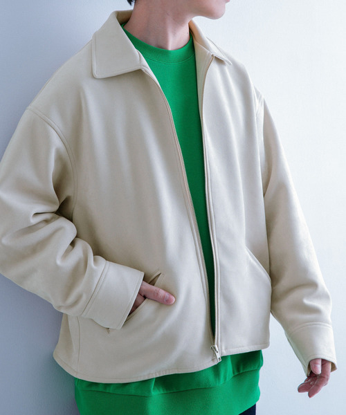 ITEMS URBANRESEARCH（アイテムズ アーバンリサーチ）の「フェイクスエード ZIP UP ジャケット（その他アウター・メンズ・ブルー/グリーン/ベージュ・MEDIUM/LARGE）」の2枚目の写真