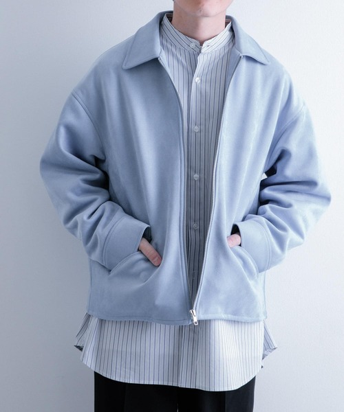ITEMS URBANRESEARCH（アイテムズ アーバンリサーチ）の「フェイクスエード ZIP UP ジャケット（その他アウター・メンズ・ブルー/グリーン/ベージュ・MEDIUM/LARGE）」の3枚目の写真