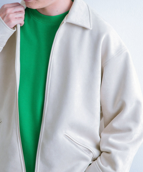 ITEMS URBANRESEARCH（アイテムズ アーバンリサーチ）の「フェイクスエード ZIP UP ジャケット（その他アウター・メンズ・ブルー/グリーン/ベージュ・MEDIUM/LARGE）」の4枚目の写真