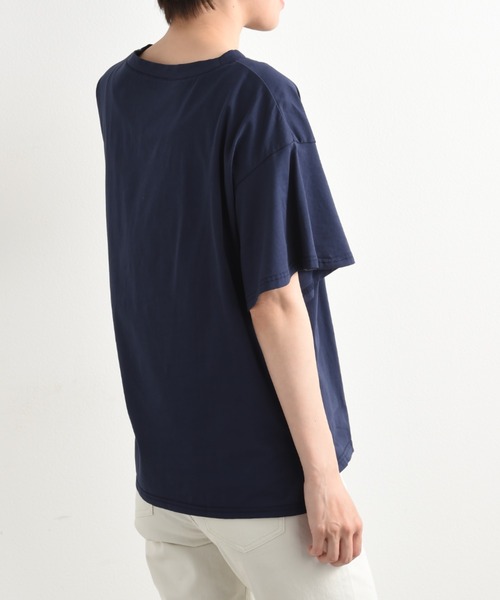 INTERPLANET(インタープラネット)の「フレアースリーブロゴTシャツ(Tシャツ/カットソー・レディース・オフホワイト/グレイッシュブルー/ブラック・FREE)」の18枚目の写真