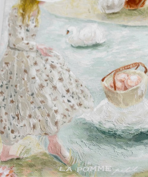LA POMME petit(ラポミ・プチ)の「LA POMME petit (ラポミ・プチ)オリジナル手描きペイントデザイントートバッグ /Original Painting Tote bag(トートバッグ・レディース・ピンク/ブルー・FREE)」の6枚目の写真
