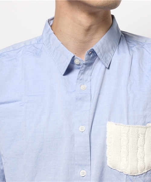 OUTLET（アウトレット）の「【Ciaopanic】ピンOXポケツキシャツSS（シャツ/ブラウス・メンズ・ブルー/ホワイト・MEDIUM/LARGE）」の5枚目の写真