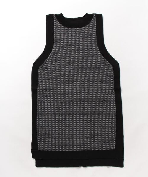 STYLEBLOCK(スタイルブロック)の「プレーティングギンガムニットタンクトップ(ニット/セーター・レディース・レッド/ブラック/ホワイト系その他/モカ・M)」の2枚目の写真