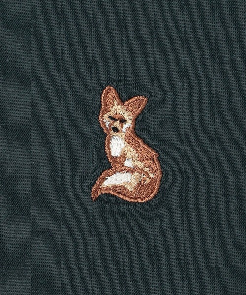 179/WG（イチナナキュウダブルジー）の「キツネ刺繍リンガーTシャツ（Tシャツ/カットソー・レディース・グリーン/オフホワイト/チャコールグレー/ナチュラル/ブルー・FREE）」の15枚目の写真