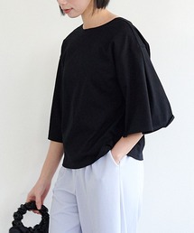 for/c（フォーシー）の「USAコットン前後2WAYタックスリーブTシャツ【サスティナブル】（Tシャツ/カットソー）」