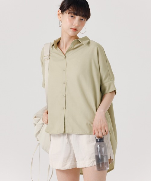 coca(coca)(コカ)の「リップルラウンドヘムシャツ(シャツ/ブラウス・レディース・ブラック/ピンク/ホワイト/ベージュ・M/L)」の8枚目の写真