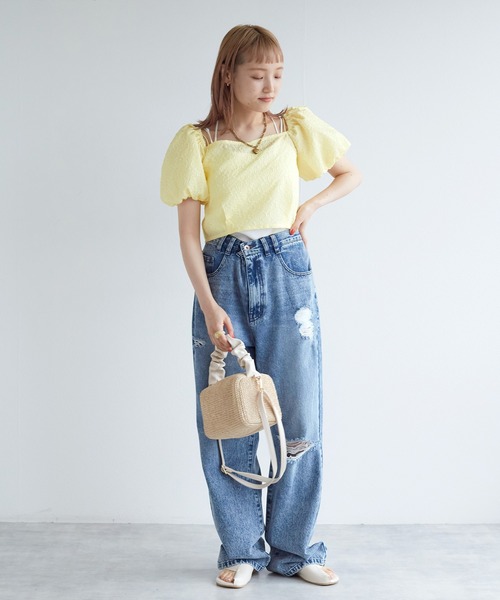 w closet（ダブルクローゼット）の「【前後2WAY】バルーンスリーブ花柄