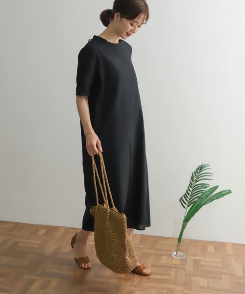 M'S GRACY リネン コットン デニム調 バックリボン ワンピース 40 M'S GRACY 2022 Summer Collection | msgracy