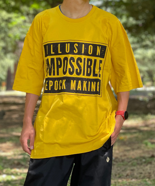 ALDIES(アールディーズ)の「ILLUSION Big T / イリュージョンビッグT(Tシャツ/カットソー・メンズ・イエロー/ホワイト/オレンジ/ブラック・FREE)」の1枚目の写真