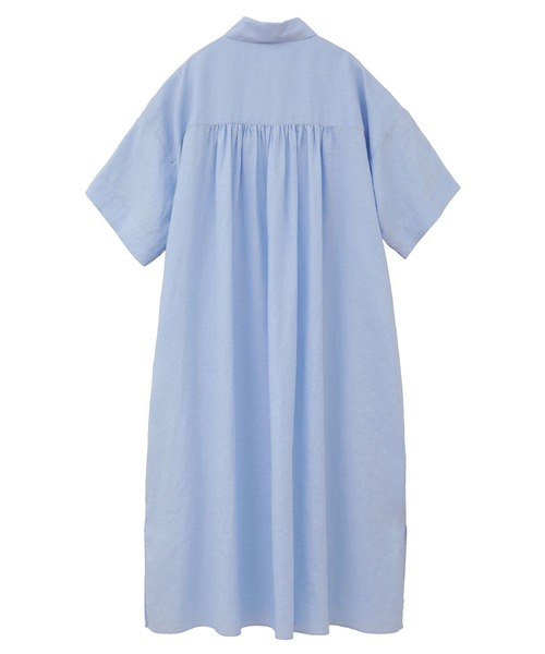 1er Arrondissement（プルミエアロンディスモン）の「ウォッシュリネン シャツワンピース（シャツワンピース・レディース・ブラック/カーキ/サックスブルー・38/36）」の20枚目の写真