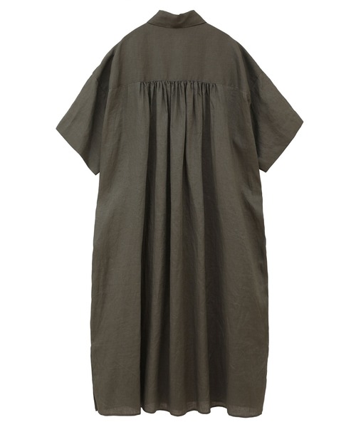 1er Arrondissement（プルミエアロンディスモン）の「ウォッシュリネン シャツワンピース（シャツワンピース・レディース・ブラック/カーキ/サックスブルー・38/36）」の19枚目の写真