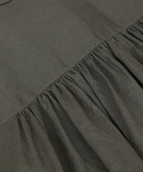 1er Arrondissement（プルミエアロンディスモン）の「ウォッシュリネン シャツワンピース（シャツワンピース・レディース・ブラック/カーキ/サックスブルー・38/36）」の14枚目の写真