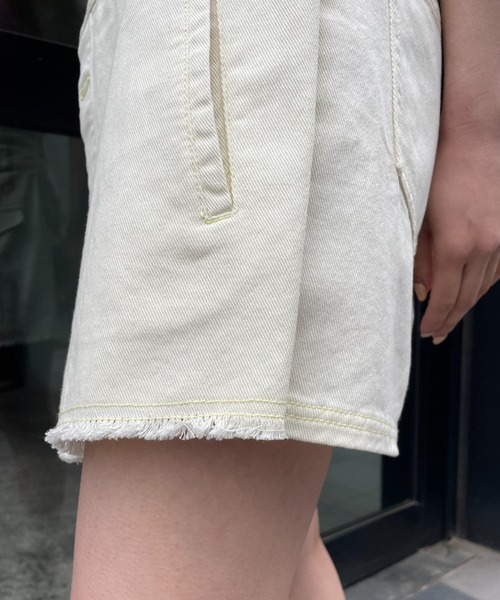 HELLO.SANFRANCISCO（ハローサンフランシスコ）の「【HELLO.SANFRANCISCO/ハローサンフランシスコ】オーバースカート付きショートパンツ（その他パンツ・レディース・パープル/イエロー/オフホワイト・FREE）」の4枚目の写真