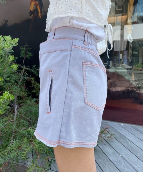 HELLO.SANFRANCISCO（ハローサンフランシスコ）の「【HELLO.SANFRANCISCO/ハローサンフランシスコ】オーバースカート付きショートパンツ（その他パンツ・レディース・パープル/イエロー/オフホワイト・FREE）」の20枚目の写真
